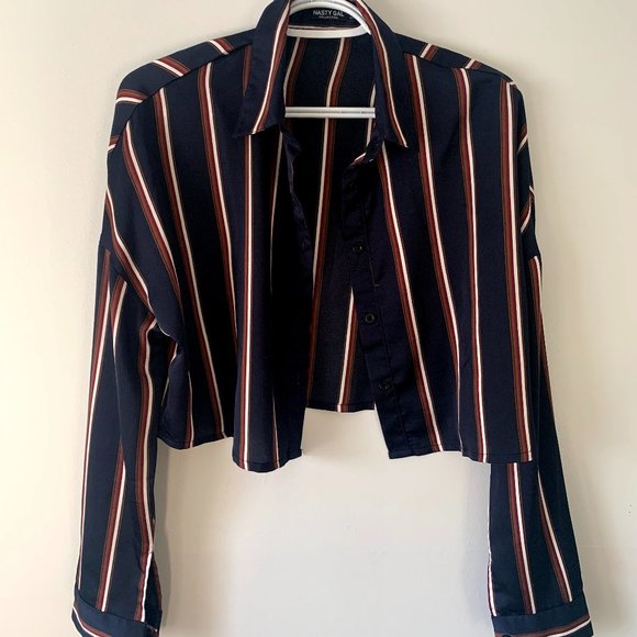 Nasty Gal Cropped & Striped Long-sleeve - Picture 2 of 4